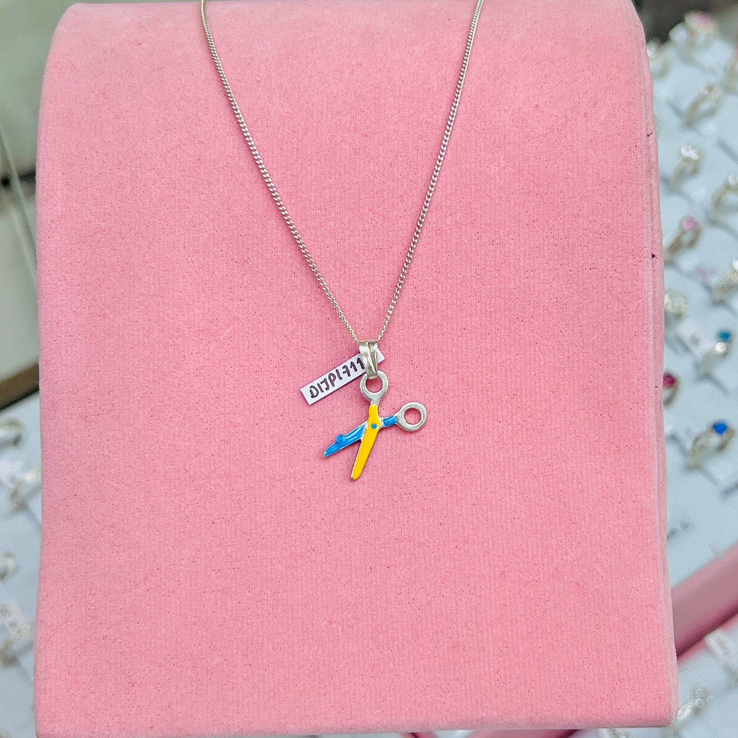 Dije tijera esmaltada - Plata