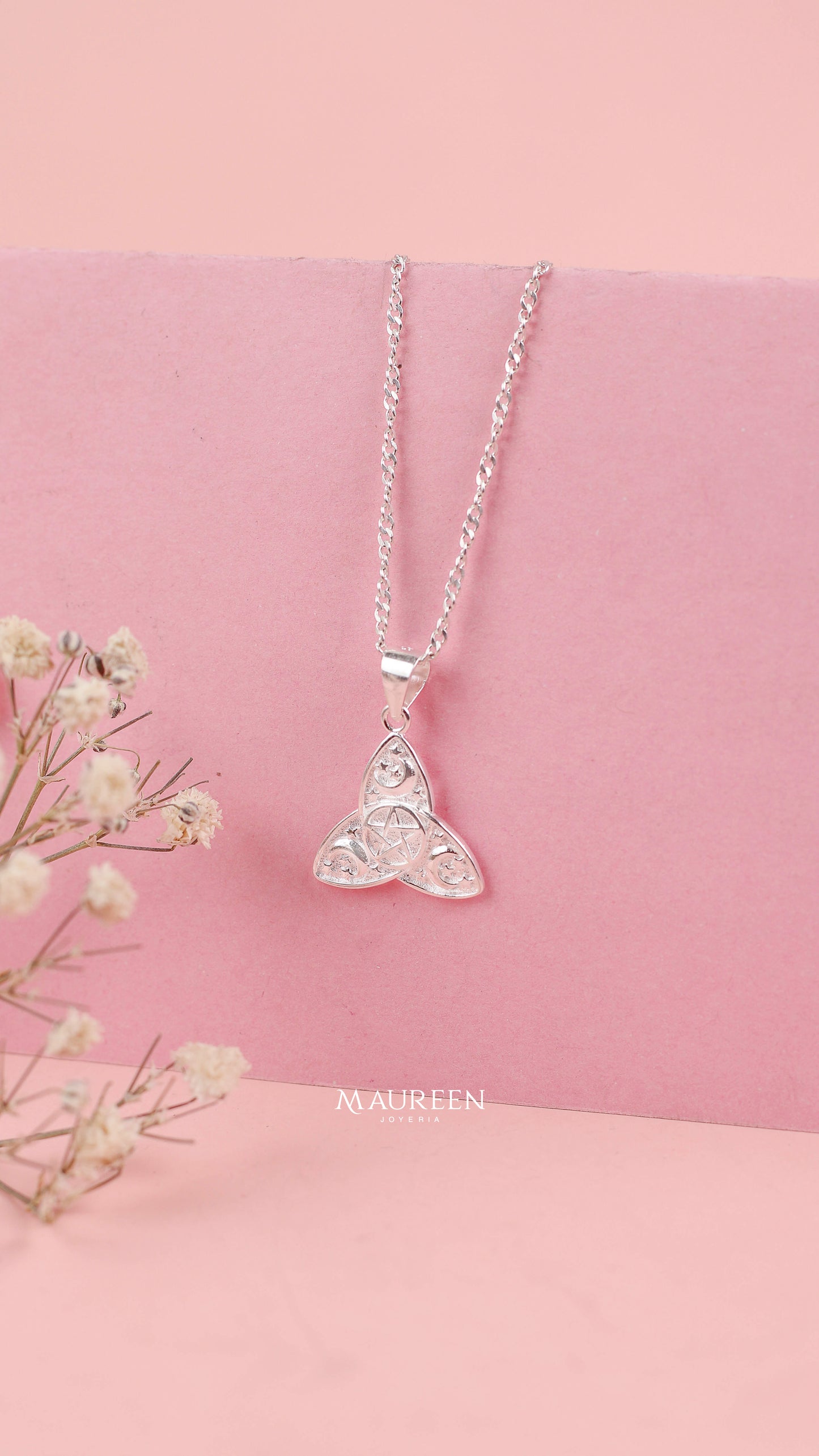 Dije nudo de bruja 3 puntas - Plata