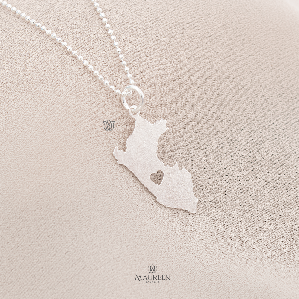 Dije Perú corazón-Plata