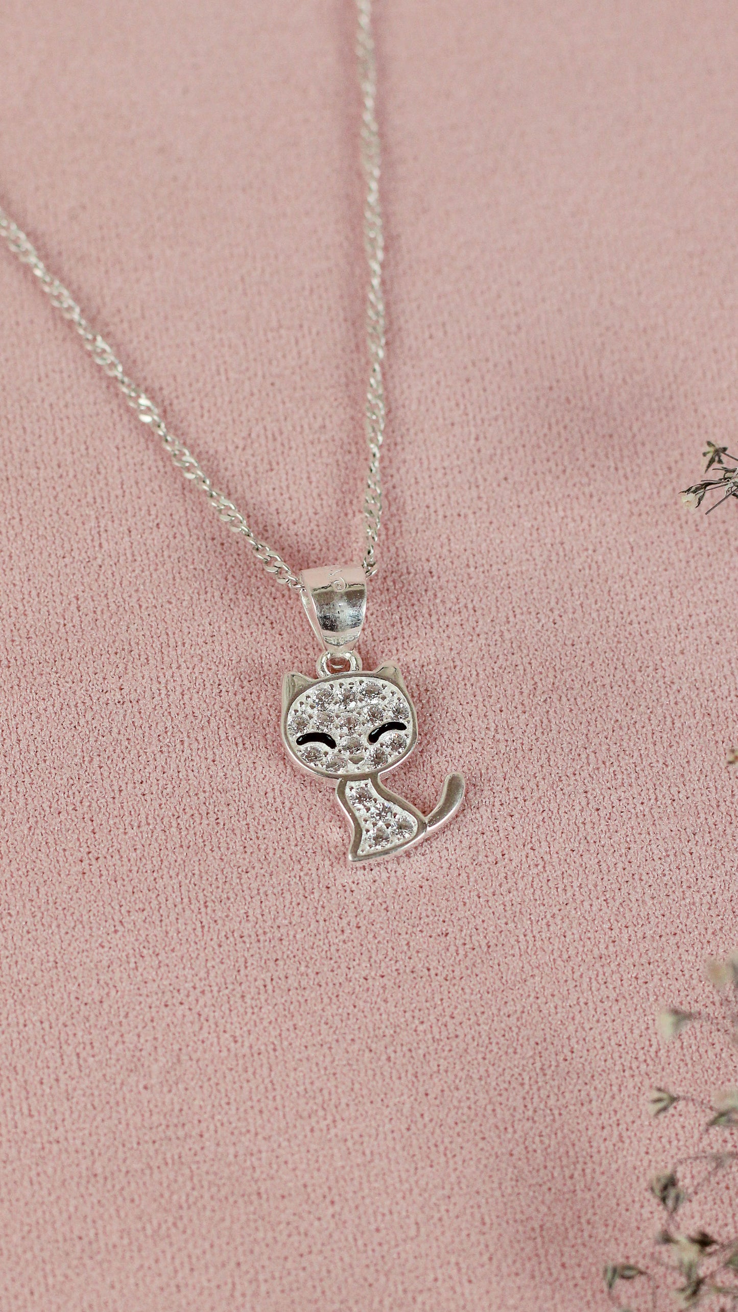 Dije gato con circones - Plata