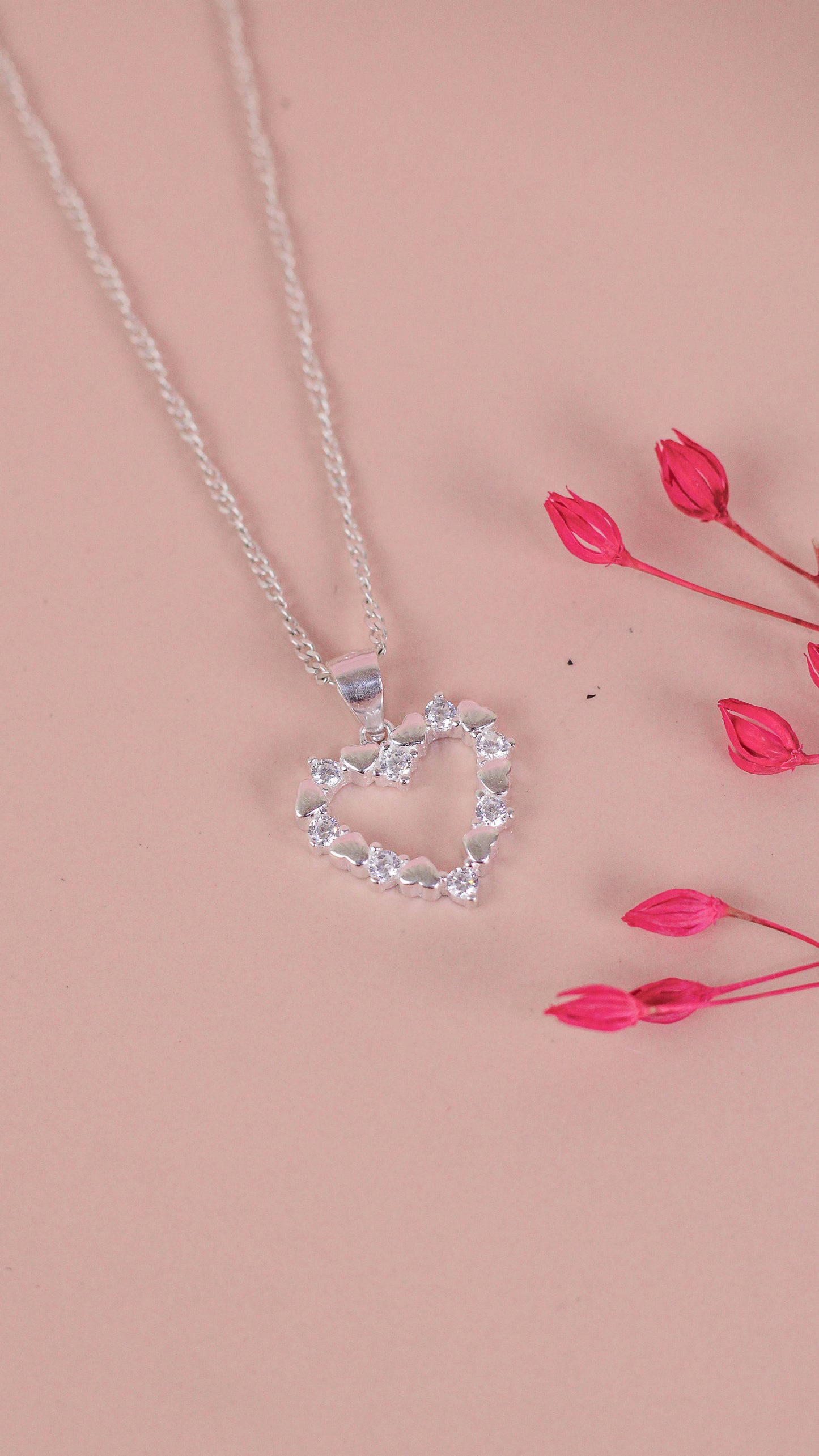 Dije corazón con circones - Plata