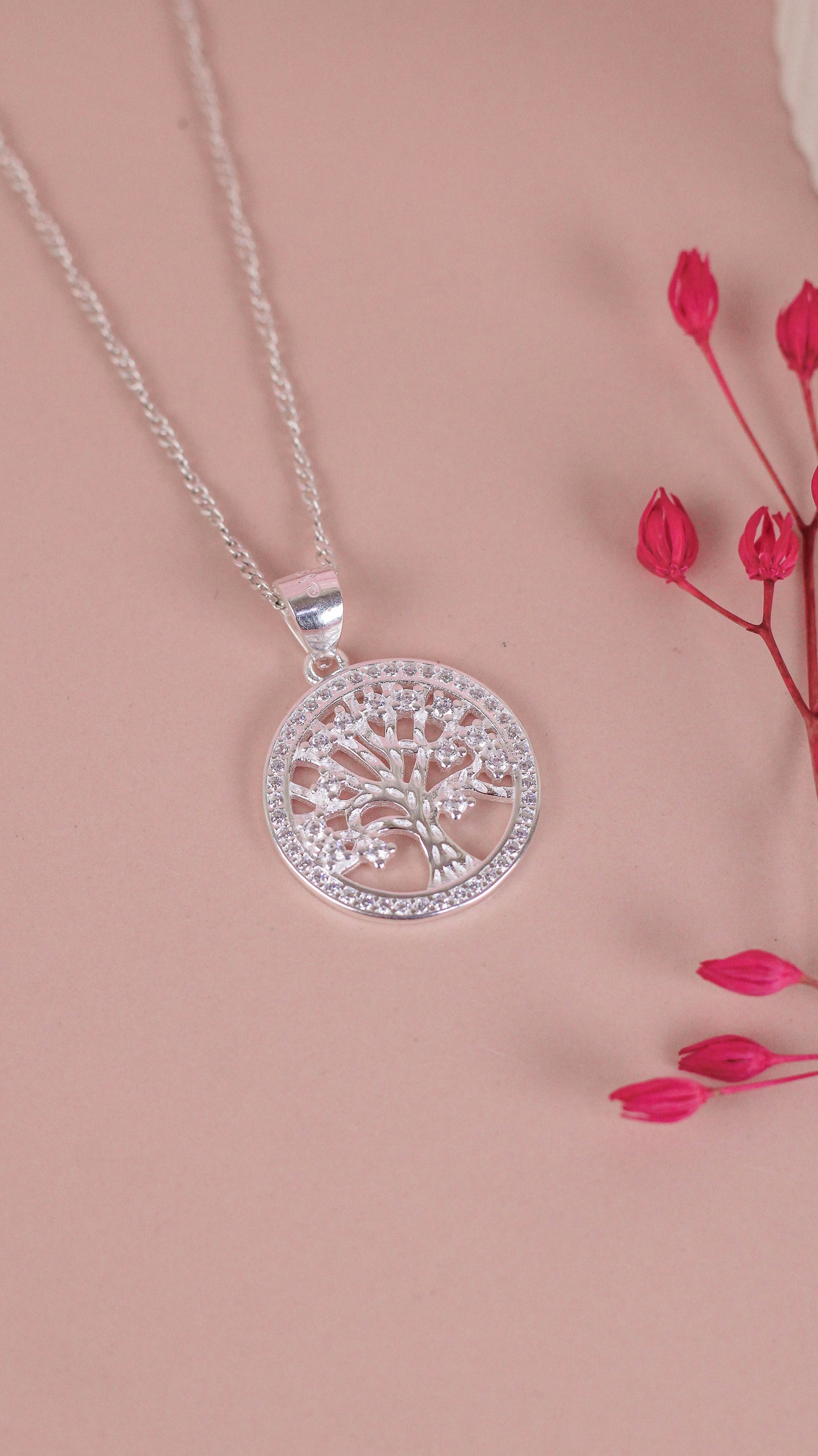 Dije arbol de la vida circular - Plata