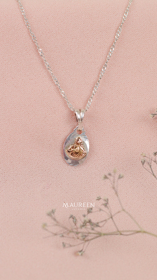 Dije gota con Sagrado Corazon de Jesus - Plata/Oro