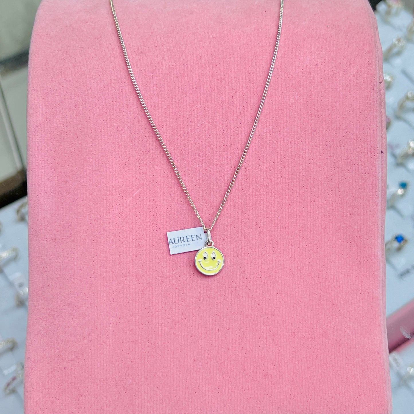 Dije carita feliz esmaltado - Plata