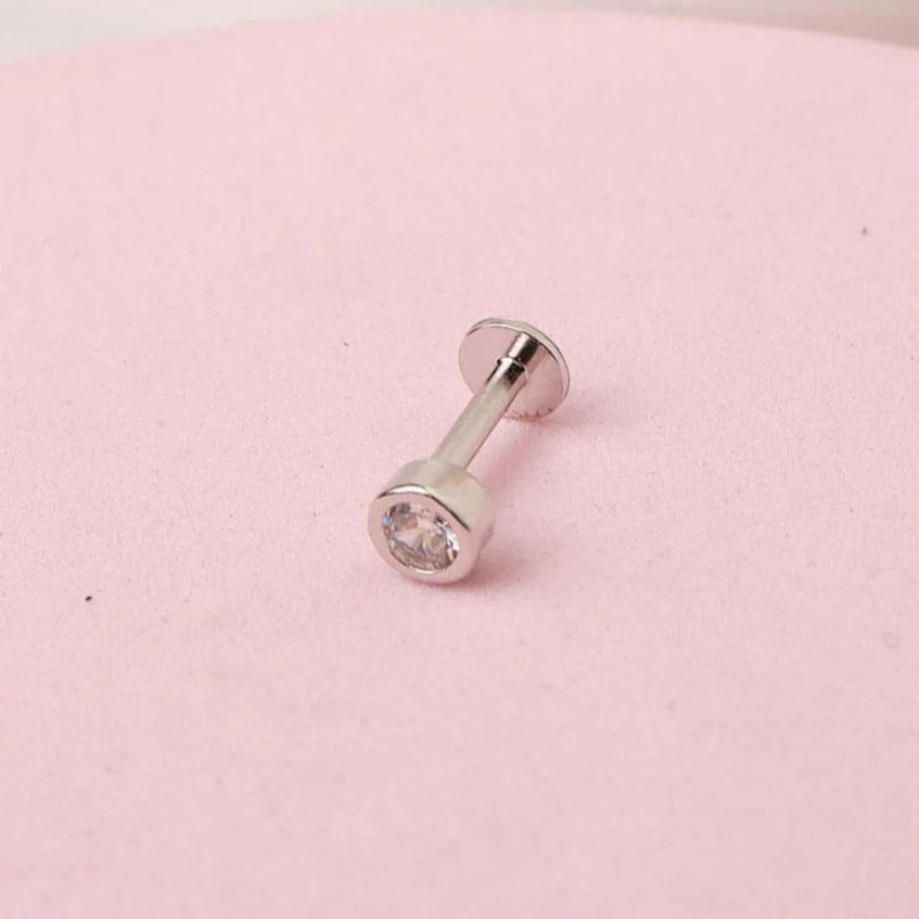 Arete piercing punto de luz - Plata