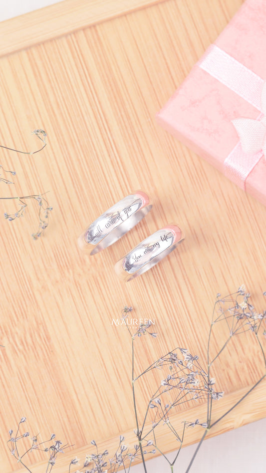 Aros de matrimonio frase - Plata