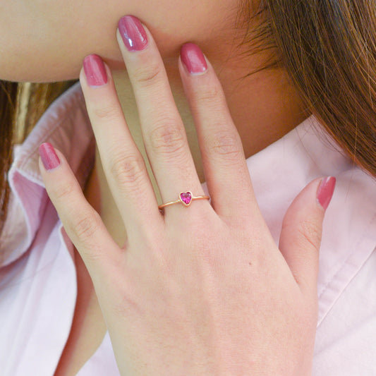 Anillo de promesa corazon - Oro