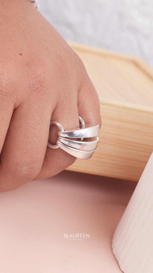 Anillo lineas - Plata