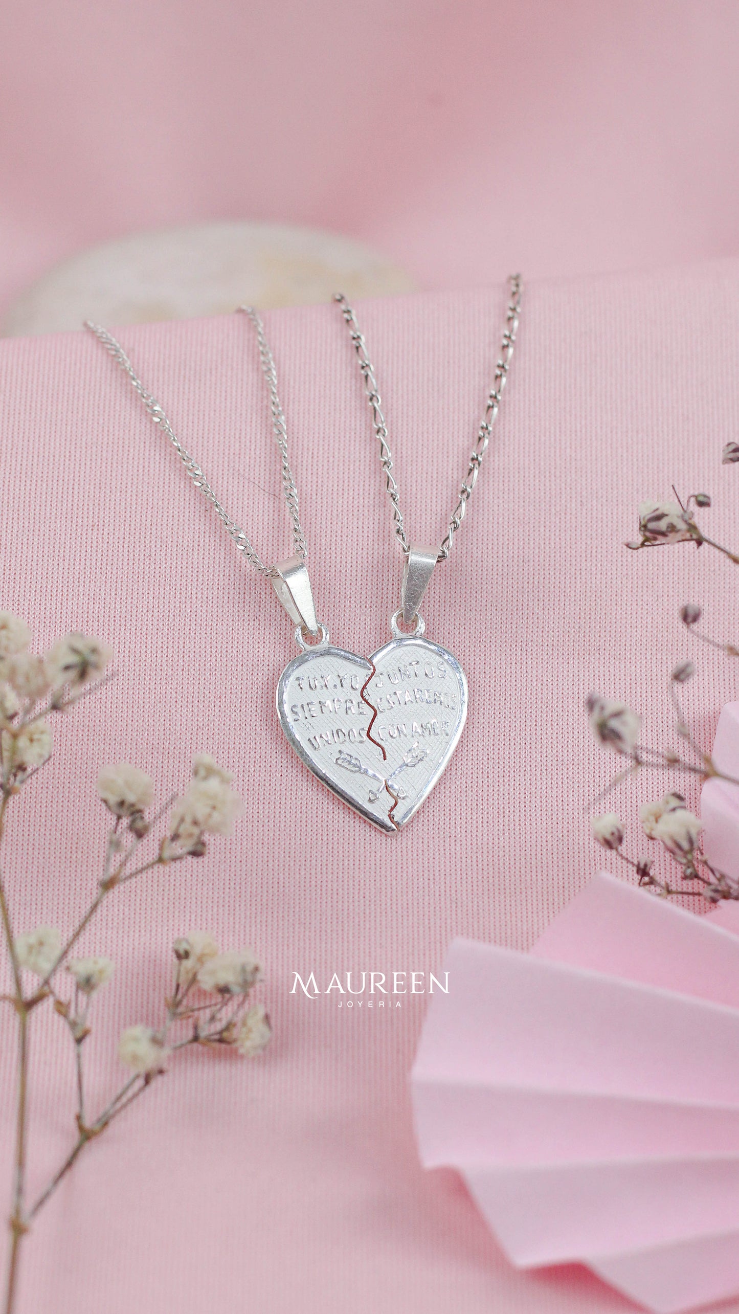 Dije medio corazón "Tu y yo" - Plata