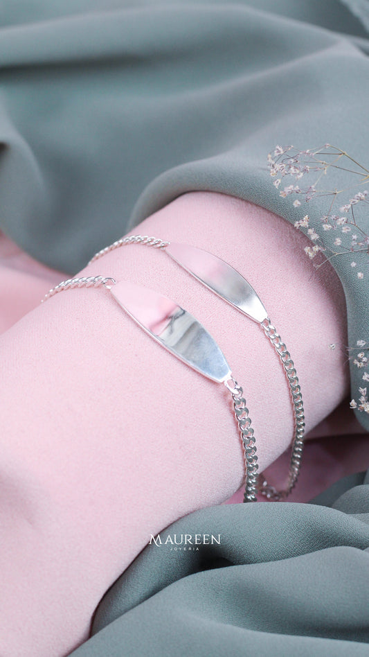 Esclava ovalada cadena lomo de corvina - Plata