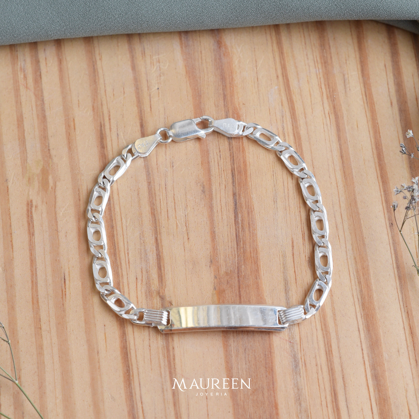 Esclava cuadrada cadena gucci abierta para hombre - Plata