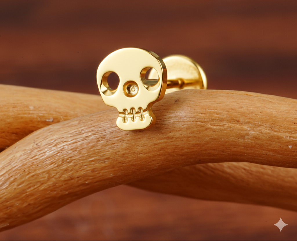 Arete piercing Calavera Halloween - Titanio Quirurgico