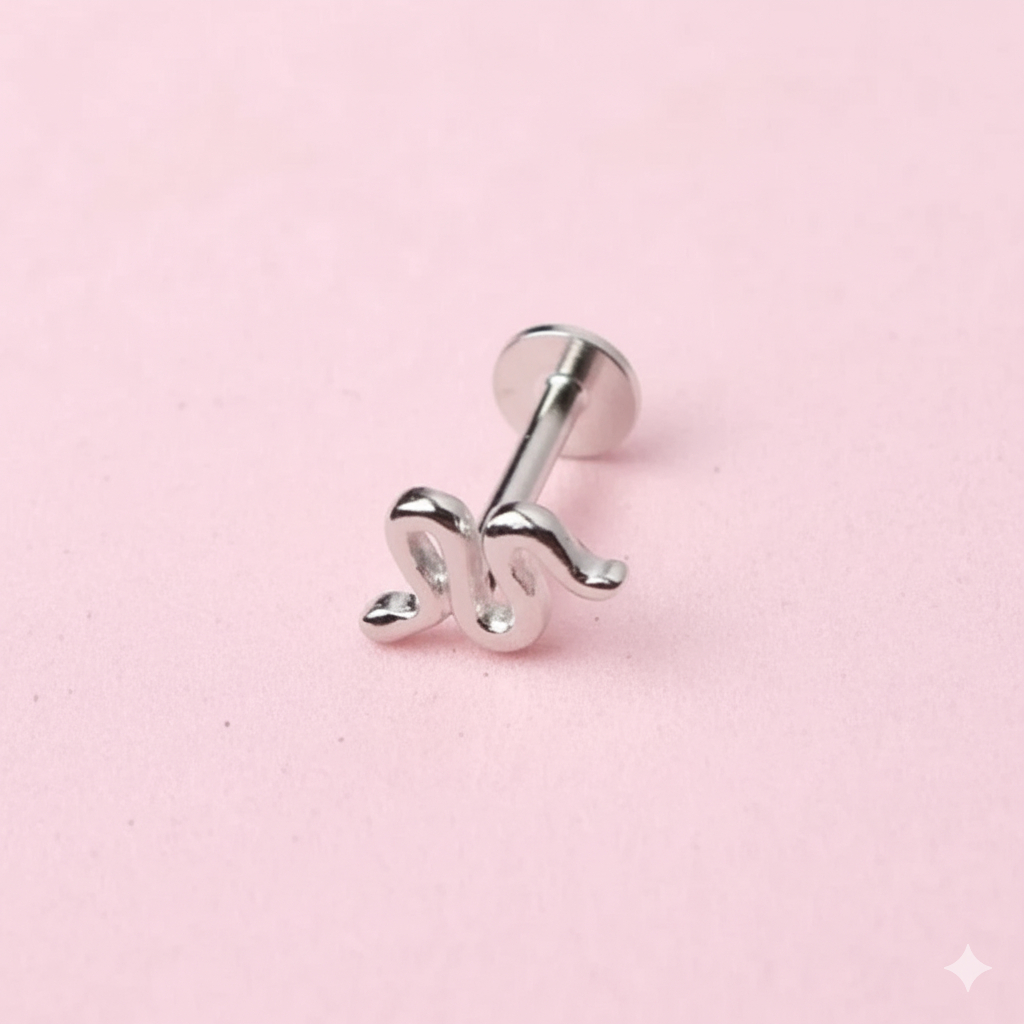 Arete piercing serpiente - Plata
