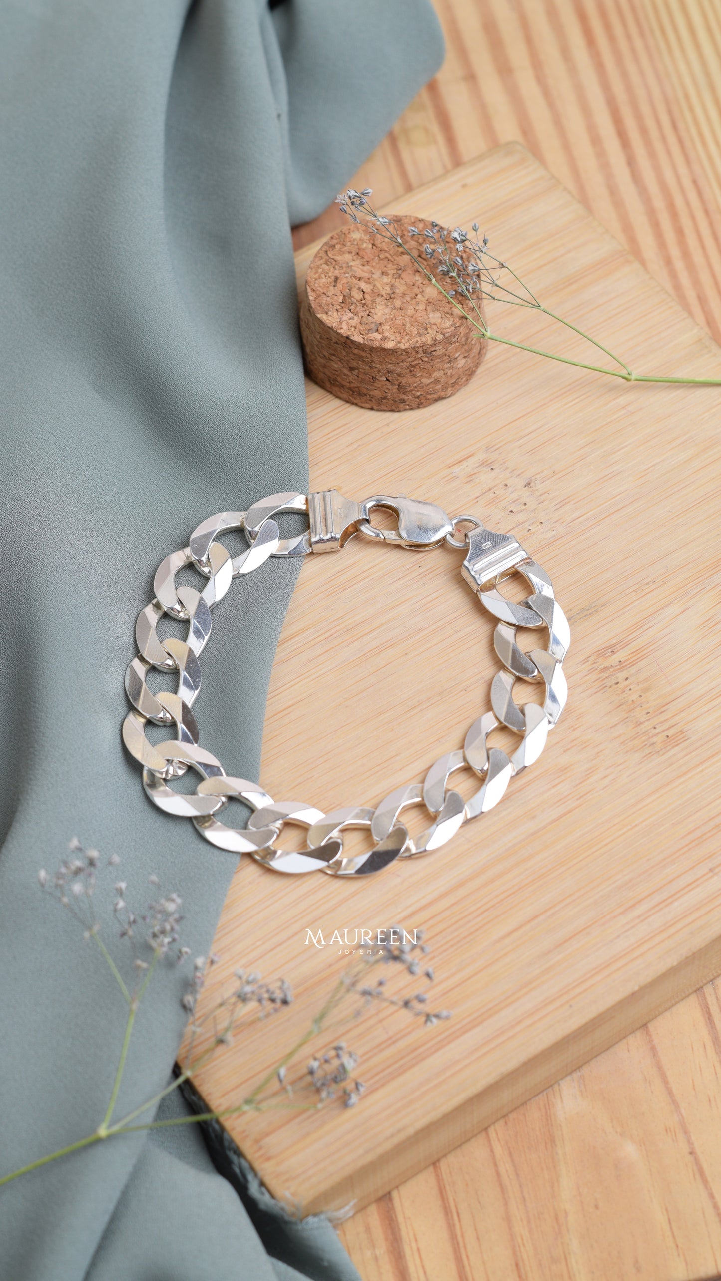 Pulsera hombre eslabones - Plata