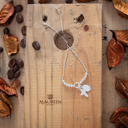 Pulsera regulable Medalla Milagrosa - Plata