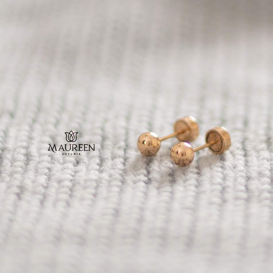 Aretes abridor bolita - Oro