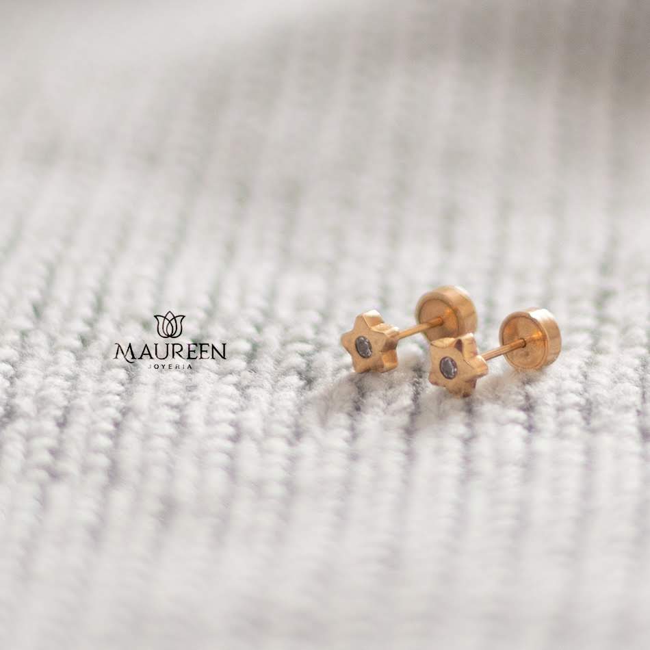 Aretes abridor estrela punto de luz - Oro