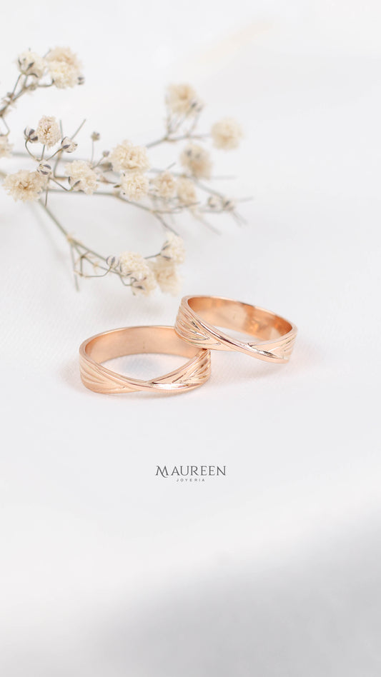 Aros de matrimonio trenzado - Oro