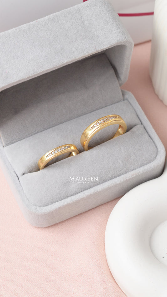 Aros de matrimonio con circones - Oro