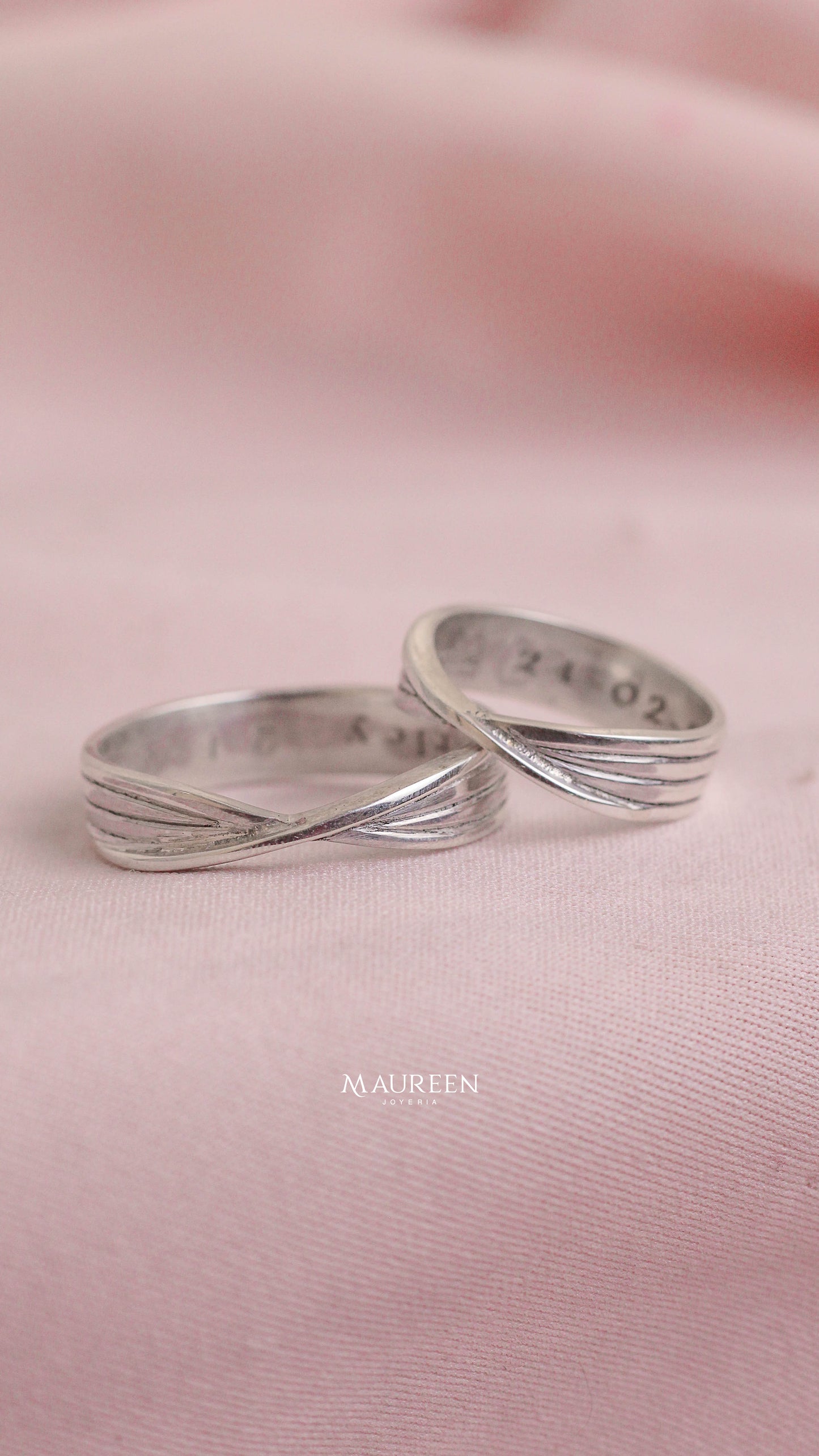 Aros de matrimonio entorchado - Plata