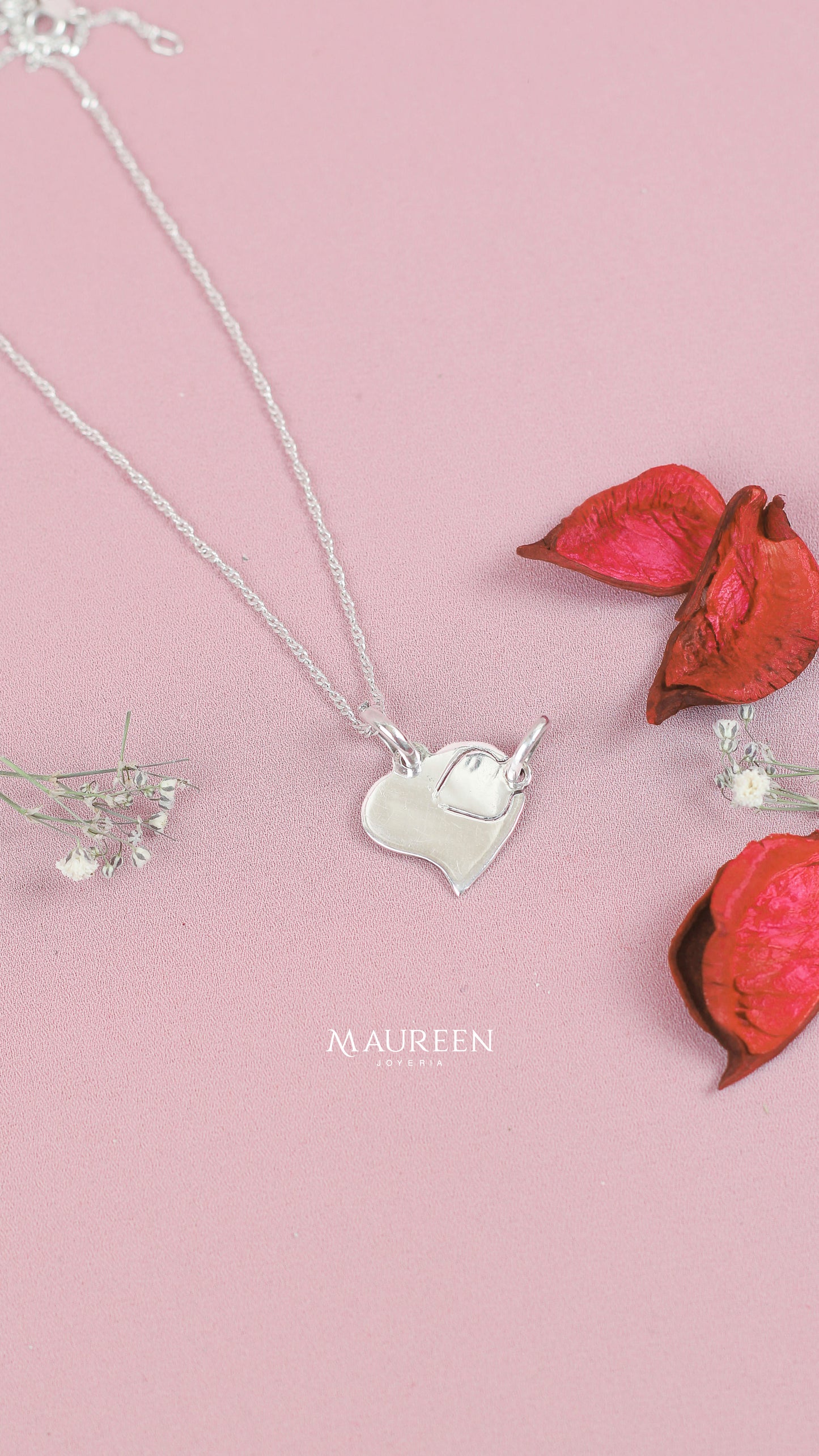 Dije doble corazon- Plata