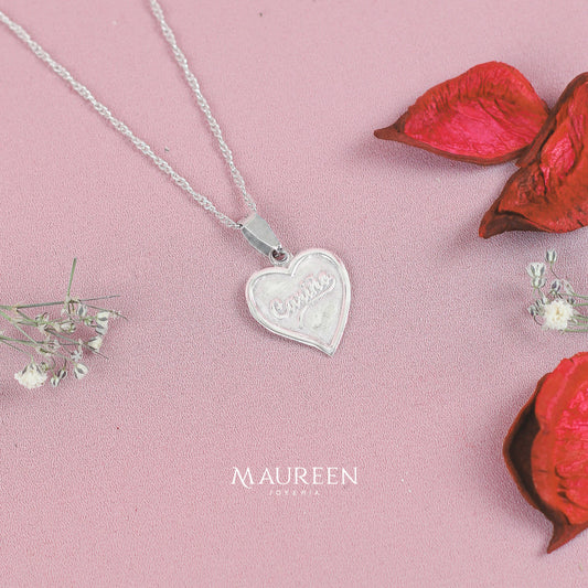 Dije corazones placa - Plata