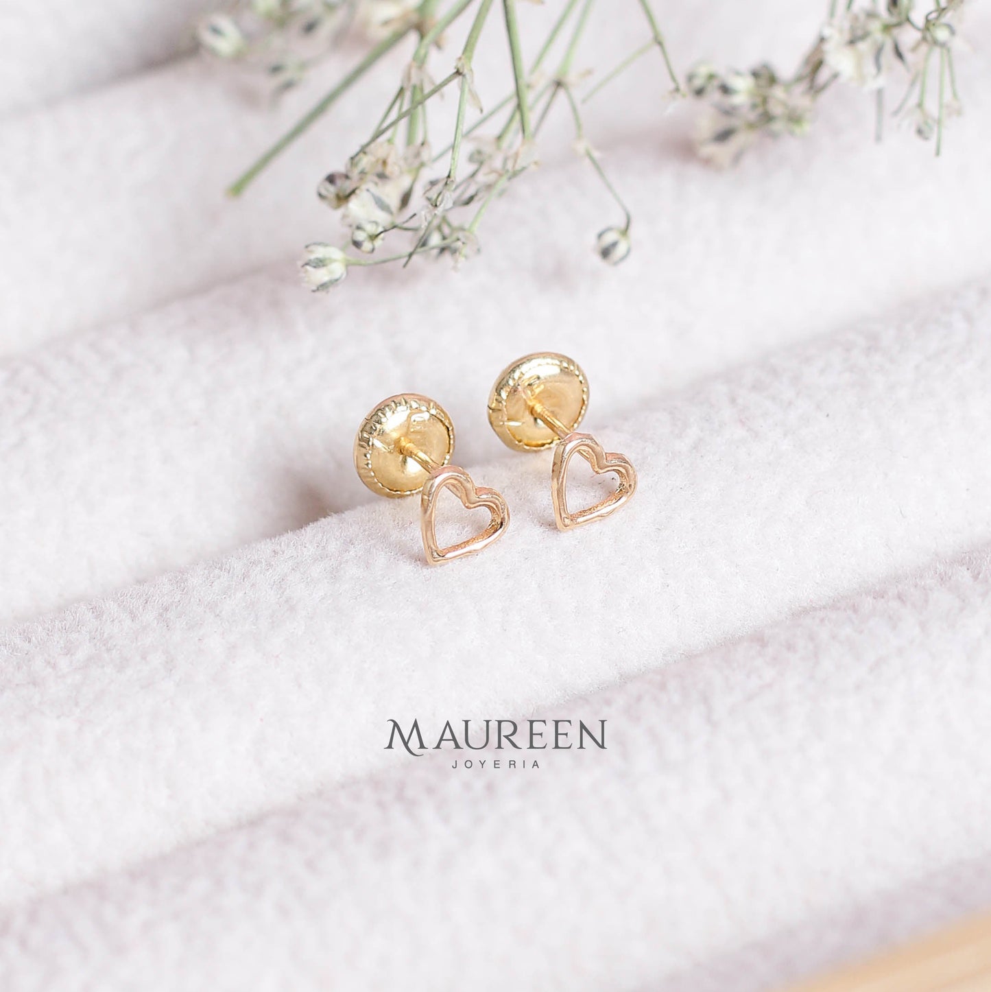 Arete tornillo corazon - Oro
