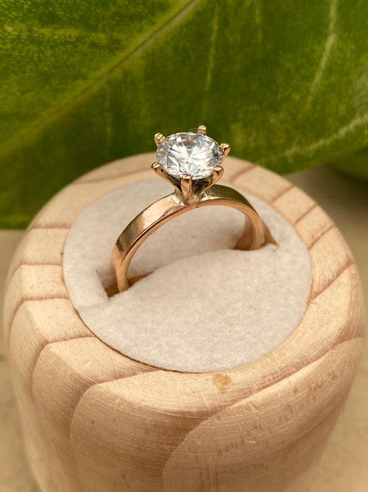 Anillo de compromiso plano - Oro