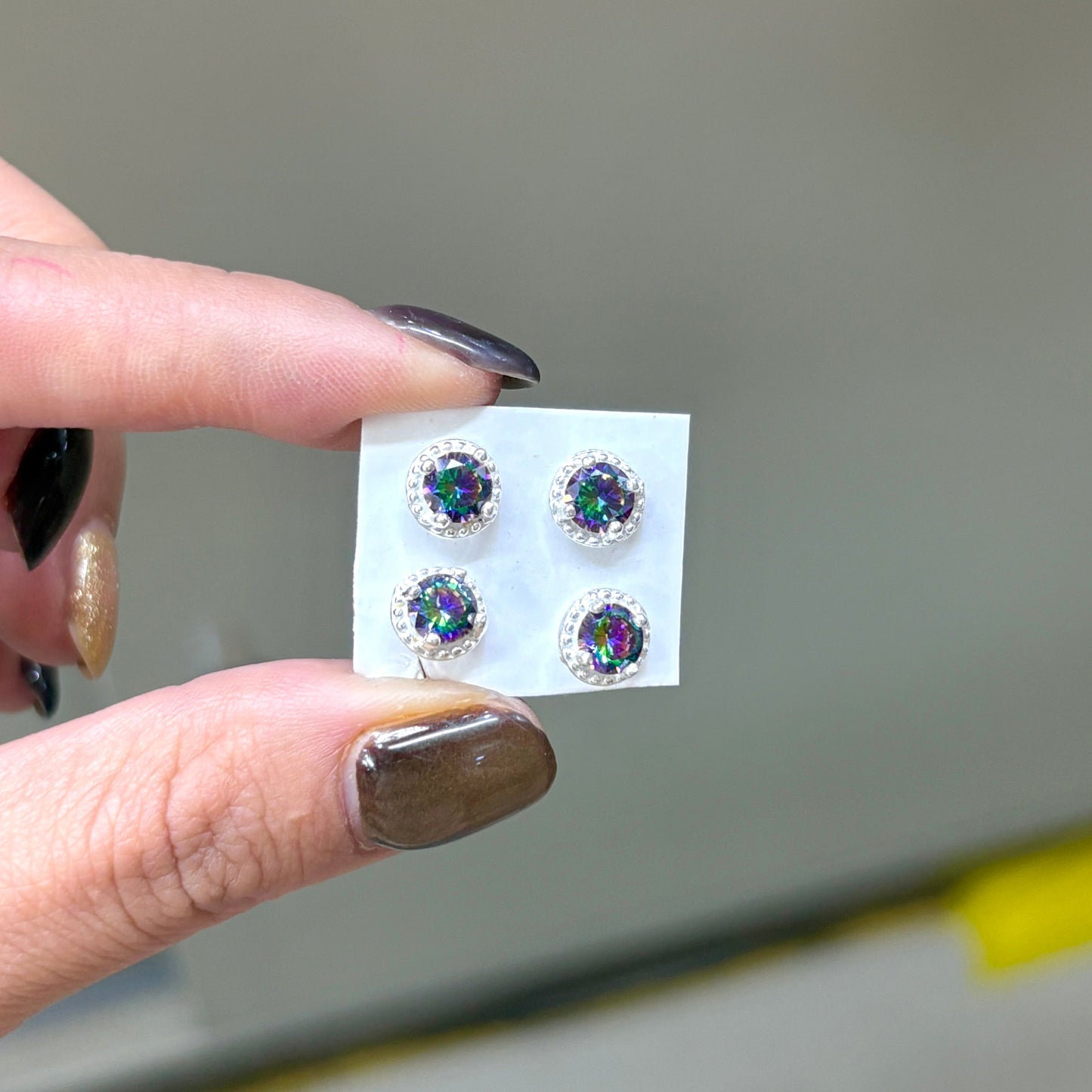 Arete tornillo turmalina - Plata