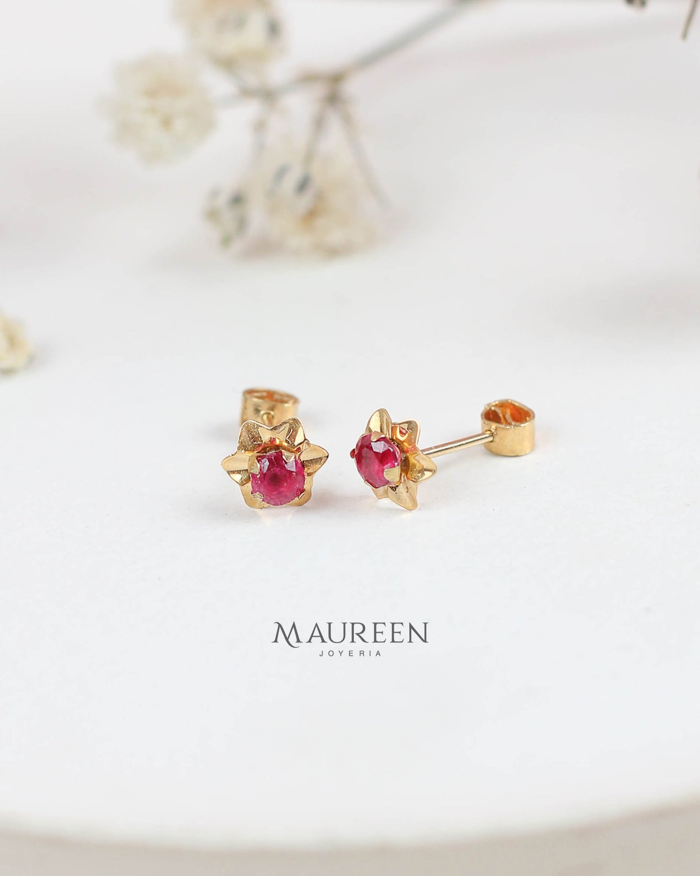 Aretes abridores tic flor - Oro