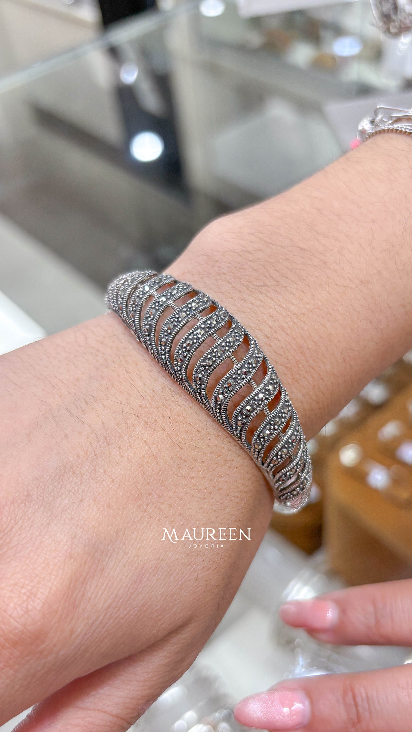 Puñera marquesita ondas - Plata