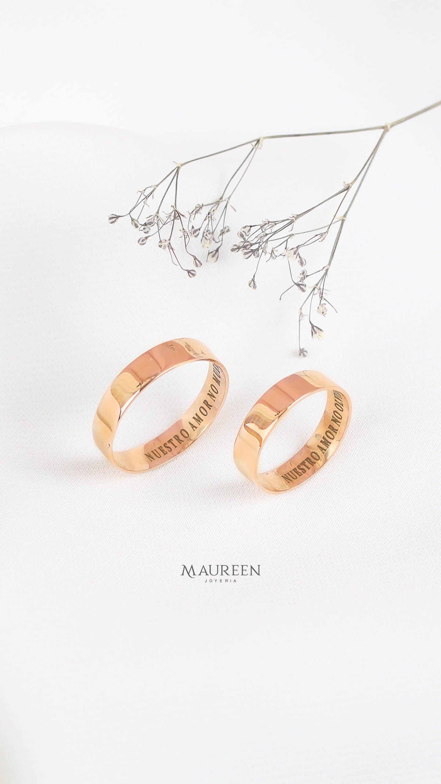 Aros de matrimonio modelo cinta - Oro