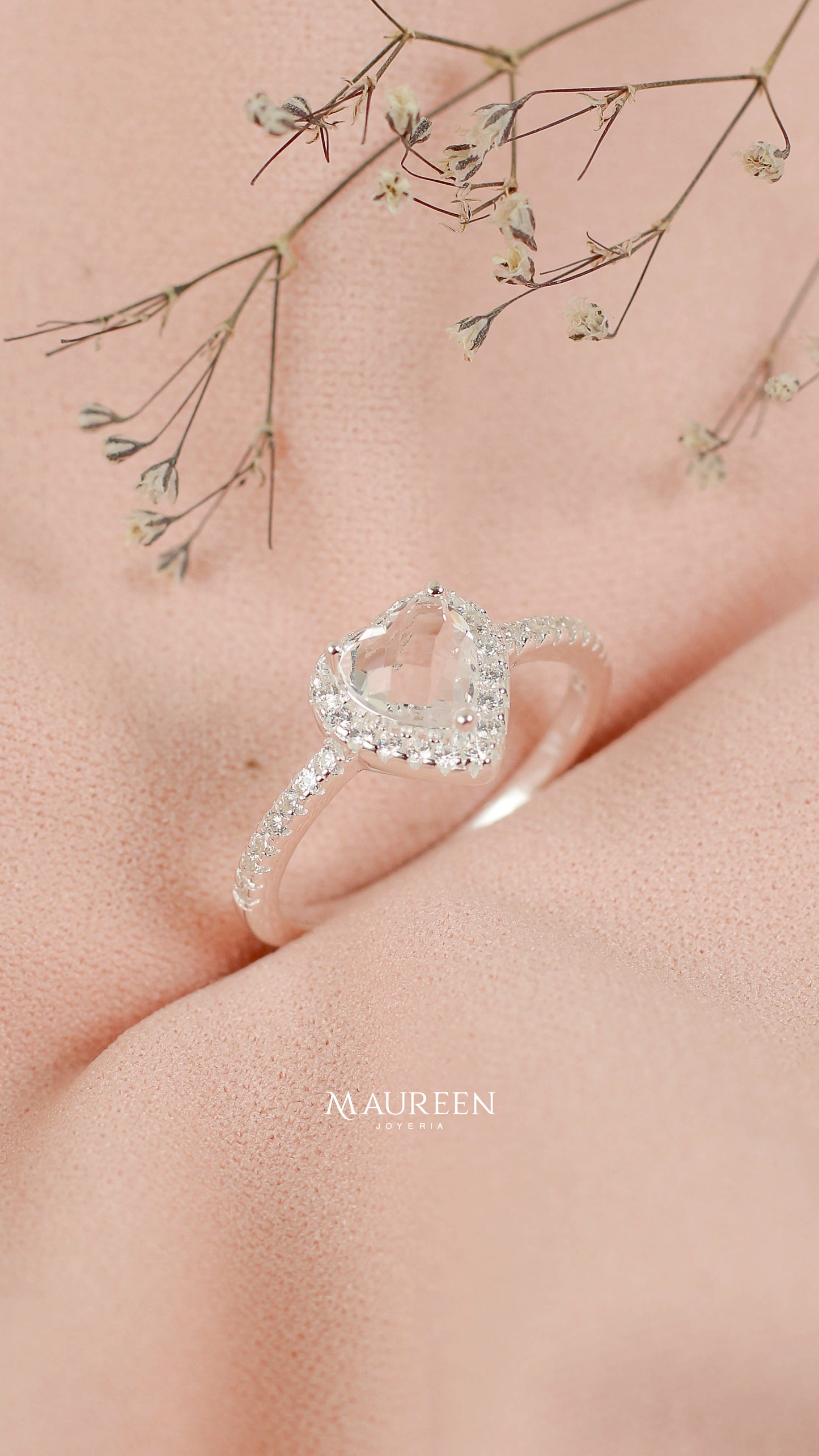 Anillo promesa circon corazon - Plata