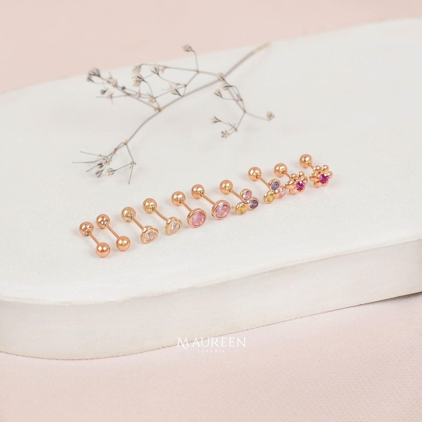 Arete abridor tornillo circulo - Oro