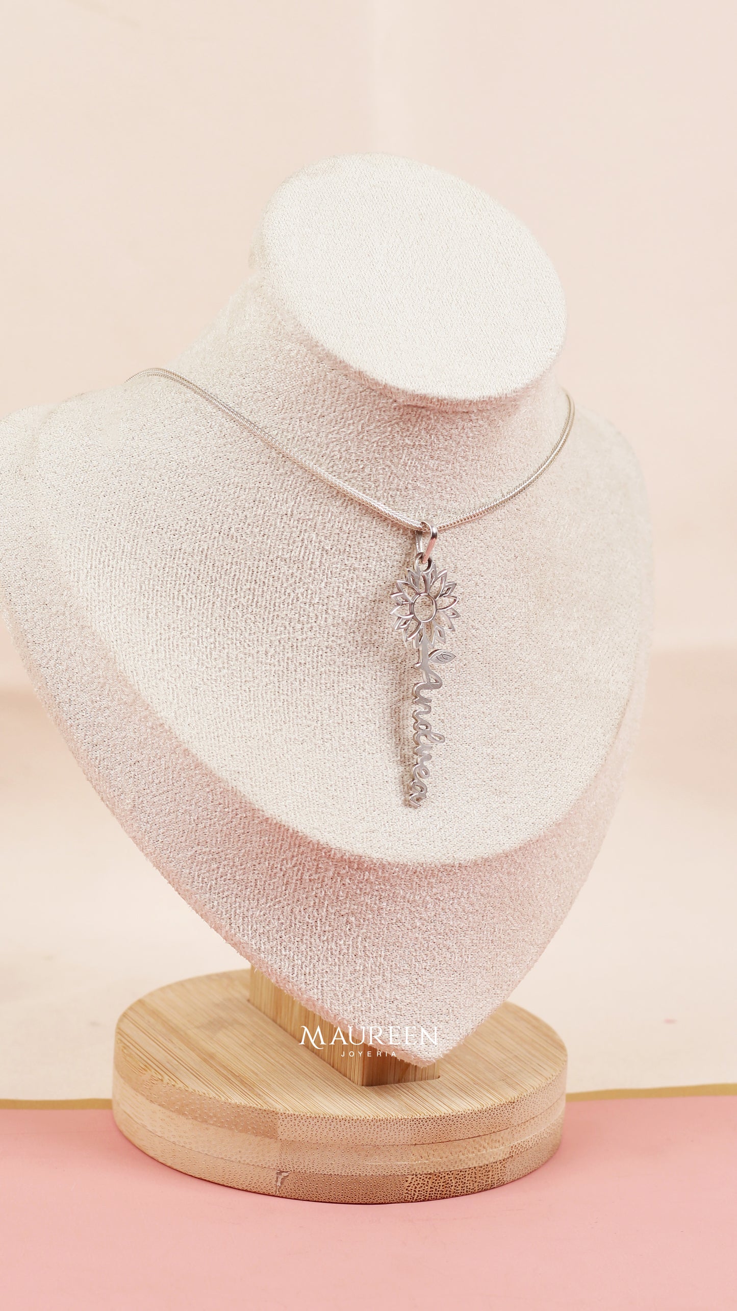 Dije de girasol personalizado - Plata