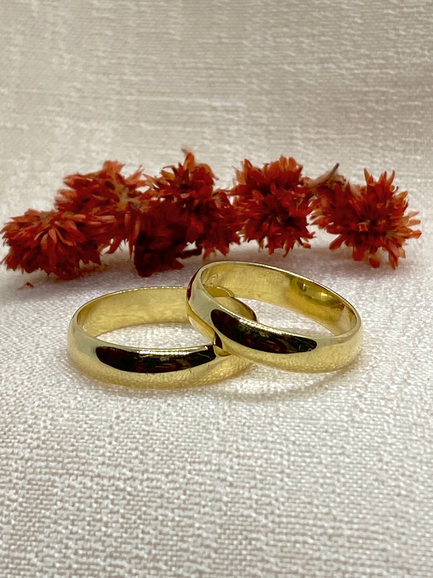 Aros de matrimonio media caña liso - Oro