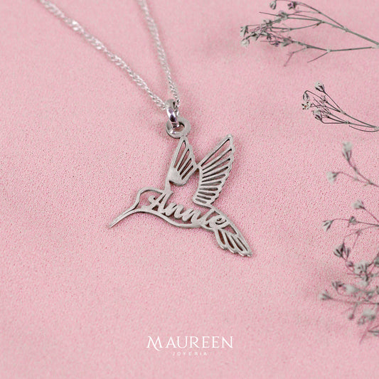 Dije colibri personalizado - Plata