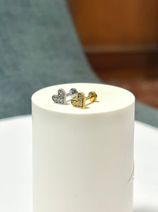 Arete piercing corazon - Acero quirúrgico