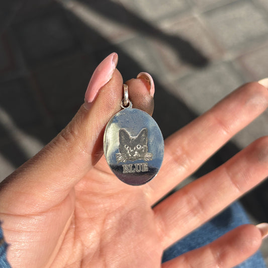 Dije fotograbado animalito - Plata