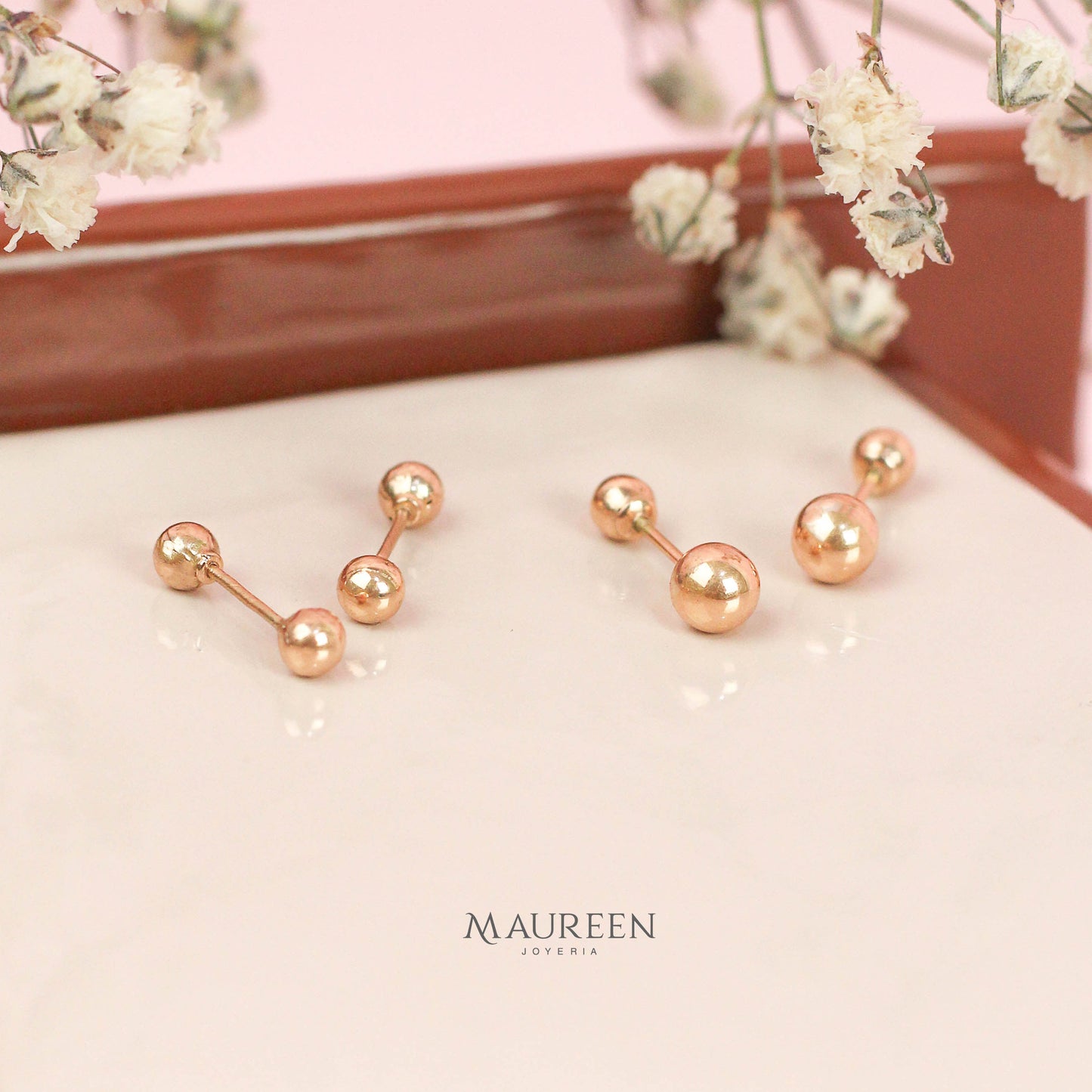 Arete abridor tornillo bolita - Oro