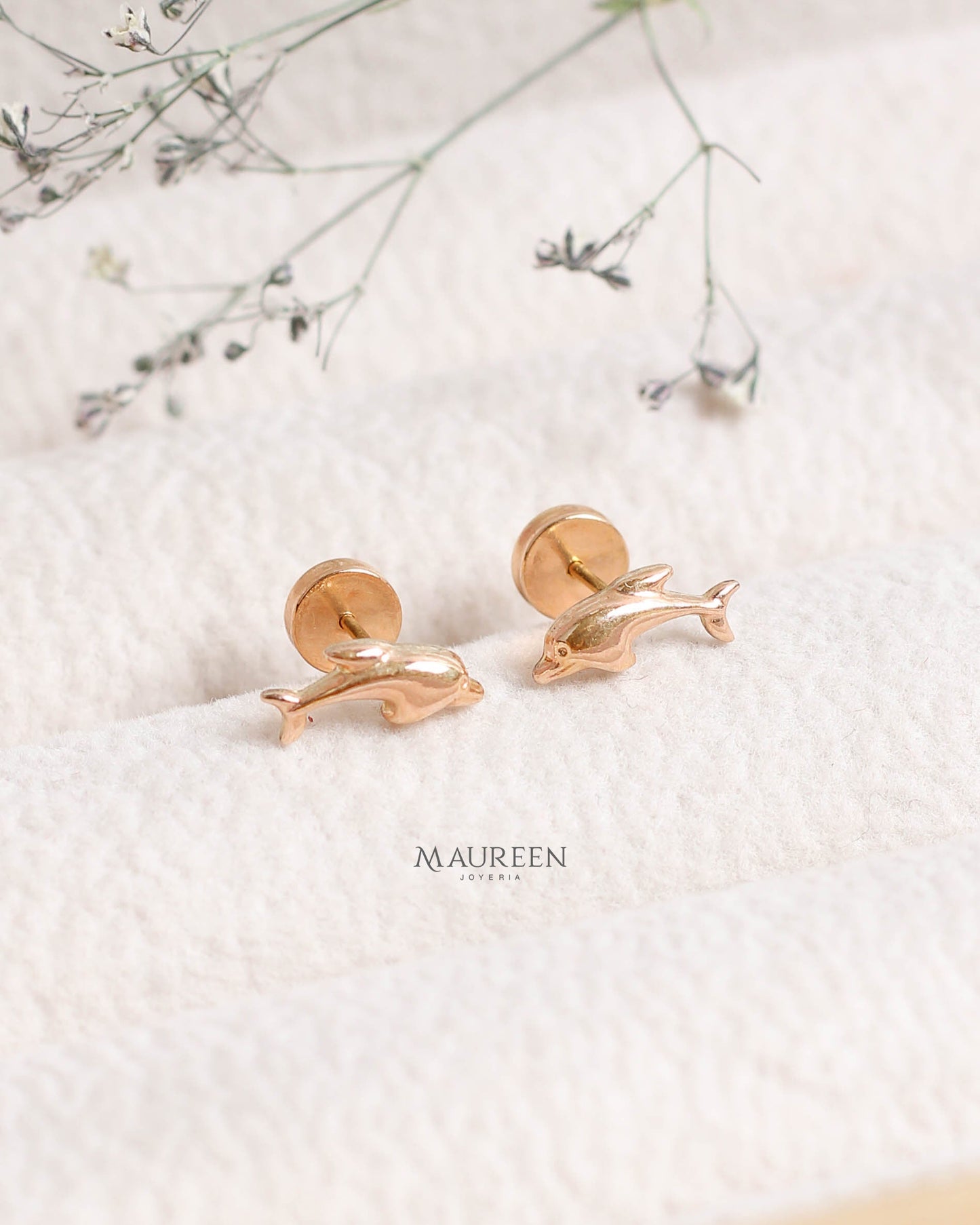 Aretes abridores delfin - Oro