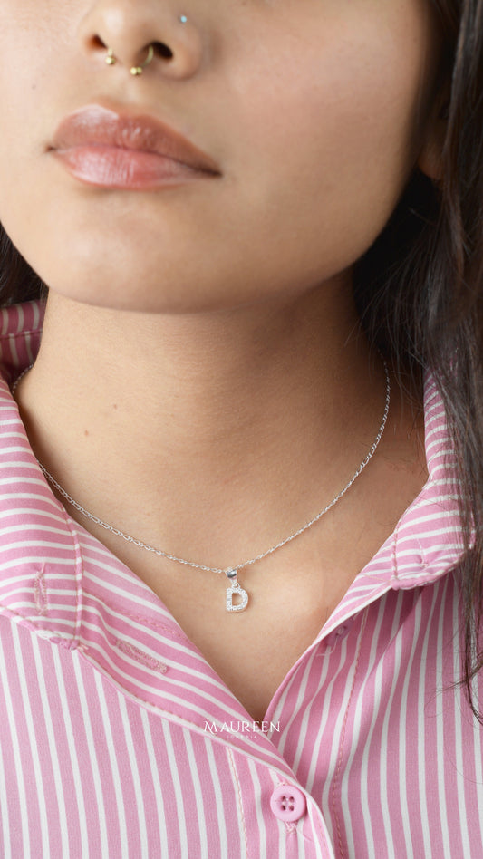 Dije iniciales con circones - Plata