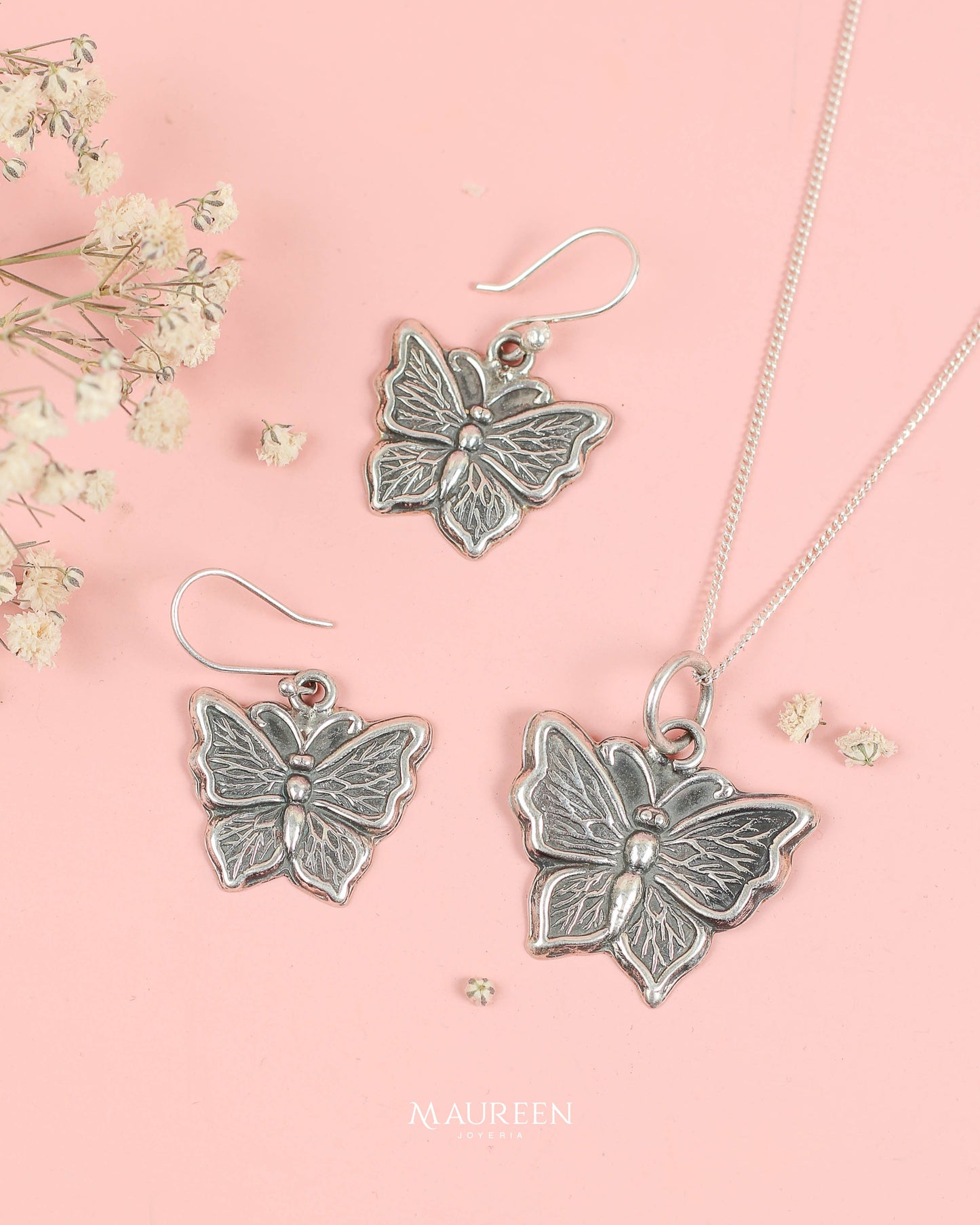 Juego mariposa - Plata quemada