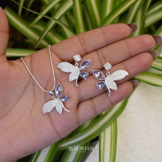 Juego de mariposa lila - Plata