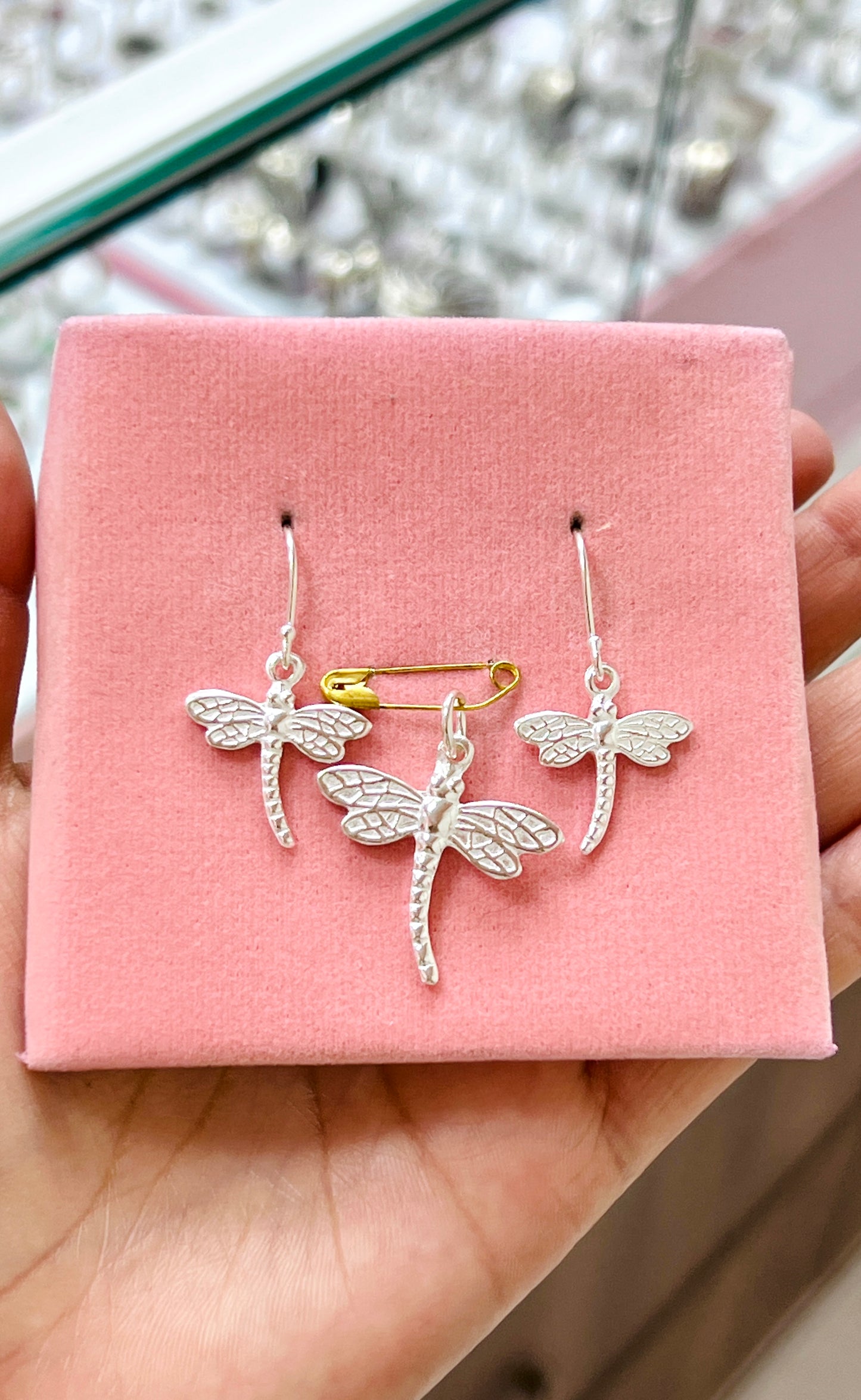 Juego libelula colgante - Plata