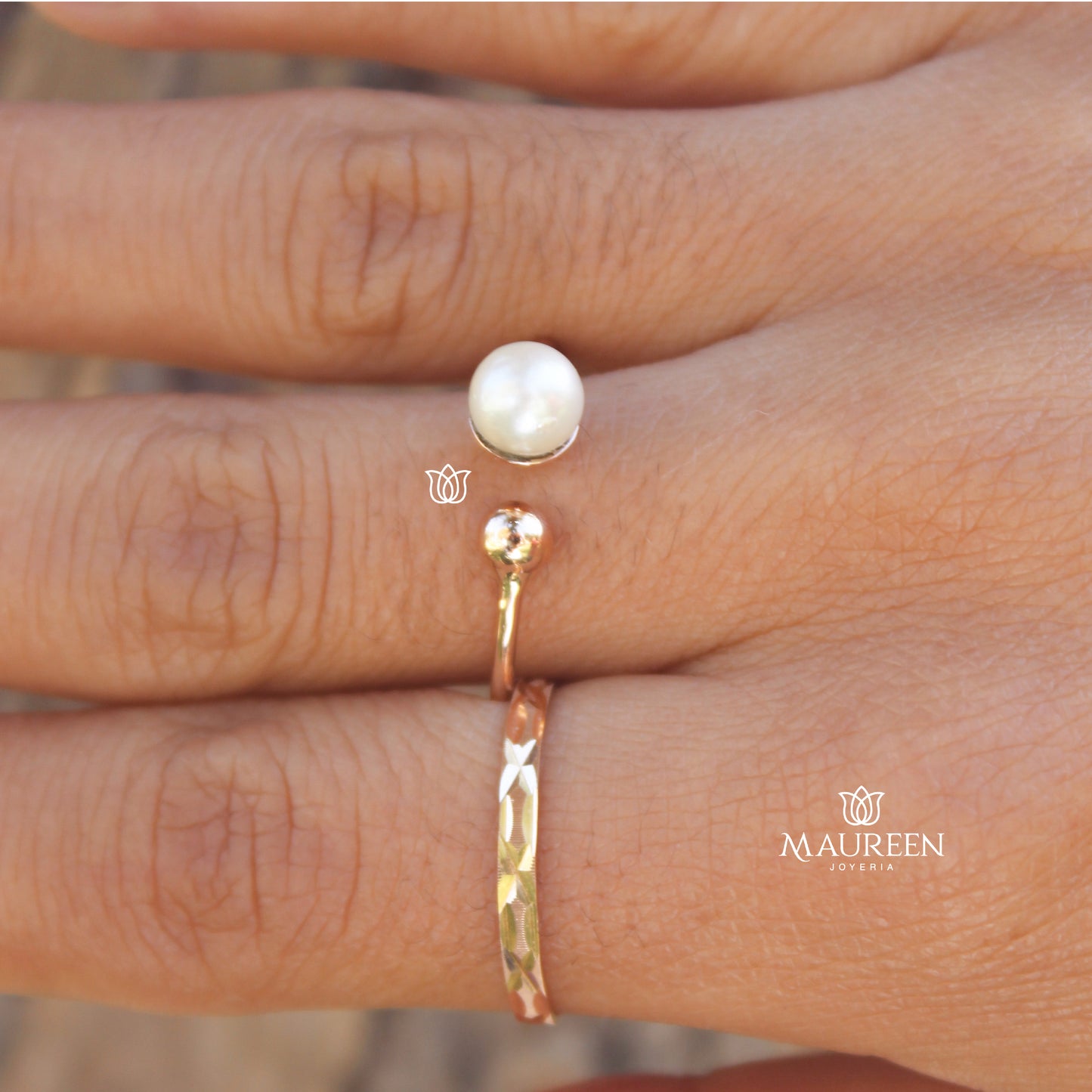 Anillo Perla Oro 18kl Regulable