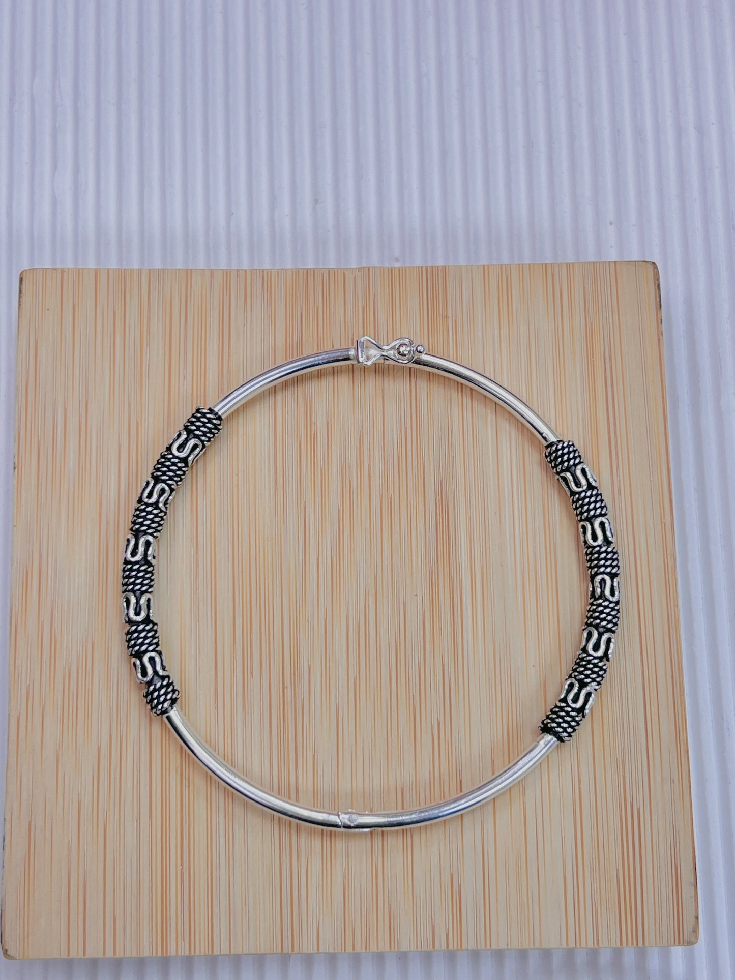 Puñera entorchado serpiente - plata quemada