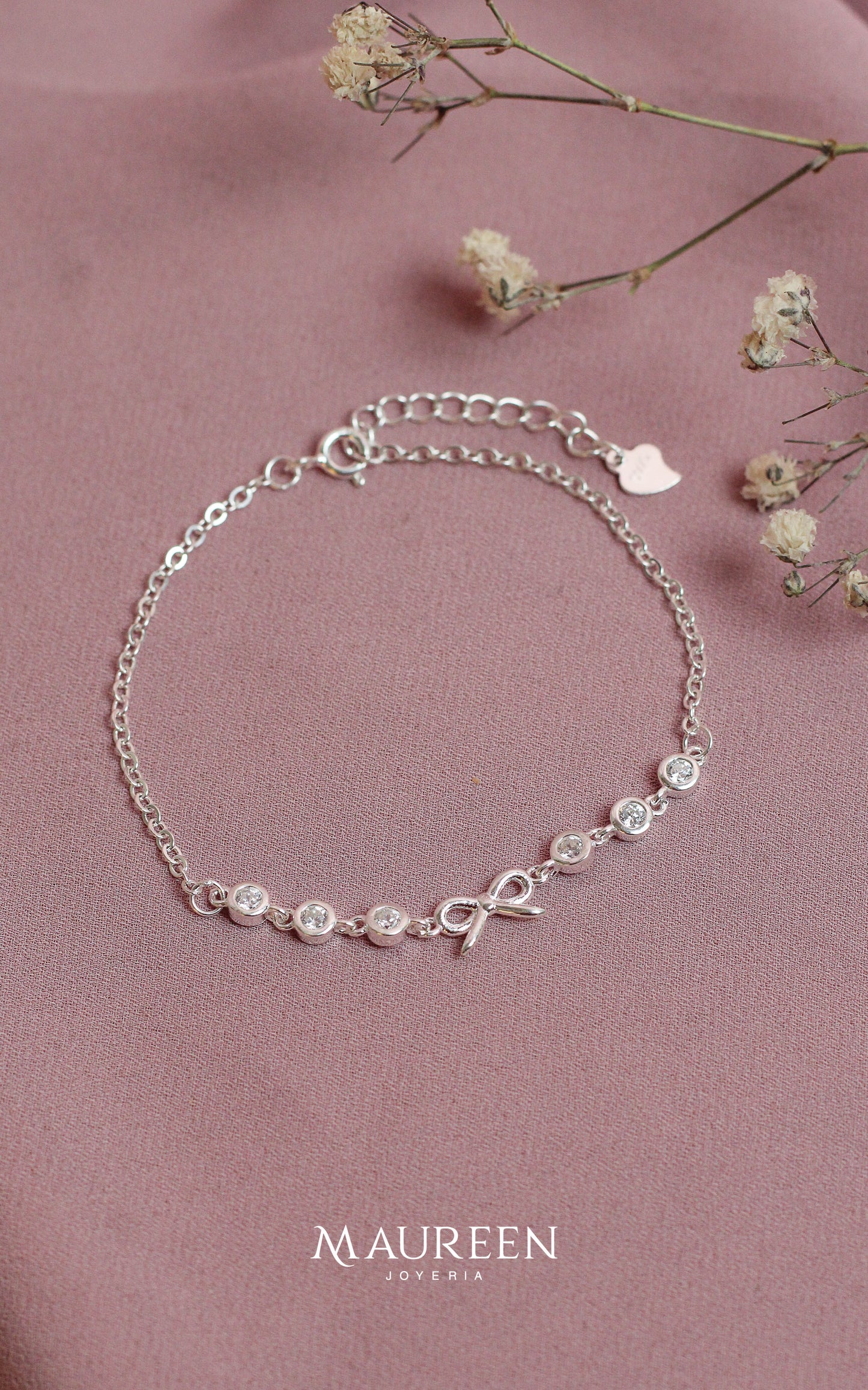 Pulsera lazo con puntos luz - Plata