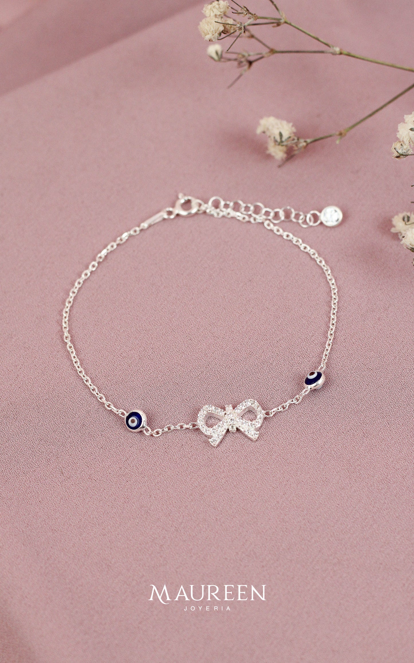 Pulser liston circones con ojo turco - Plata