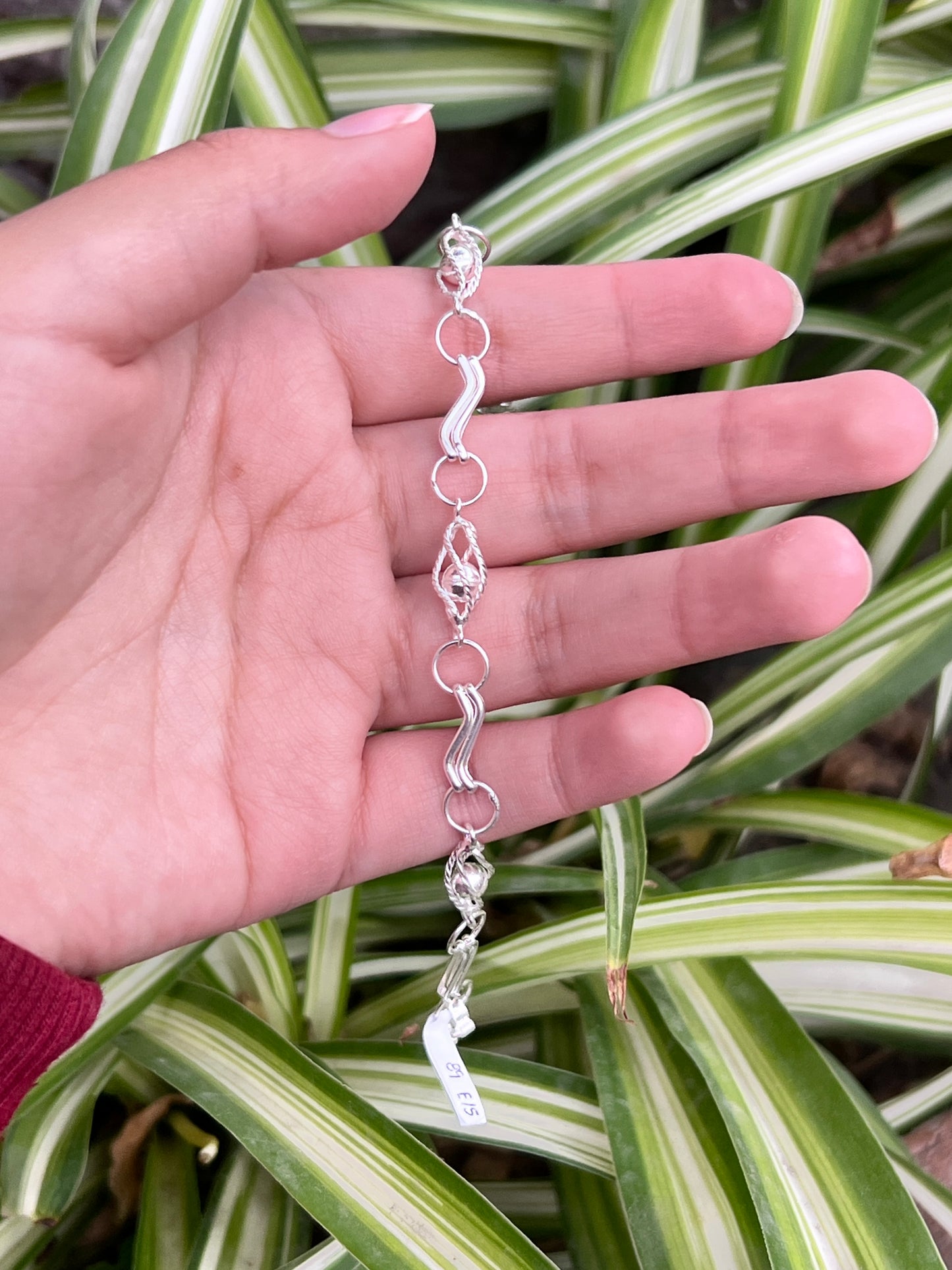 Pulsera prisionera entorchado con doble onda - Plata